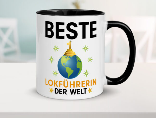 Welt Beste Lokführerin | Zug | Beruf Farbige Tasse - Kaffeetasse / Geschenk / Familie