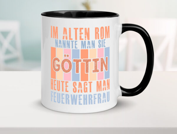 Heute sagt man: Feuerwehrfrau | Feuerwehr Farbige Tasse - Kaffeetasse / Geschenk / Familie