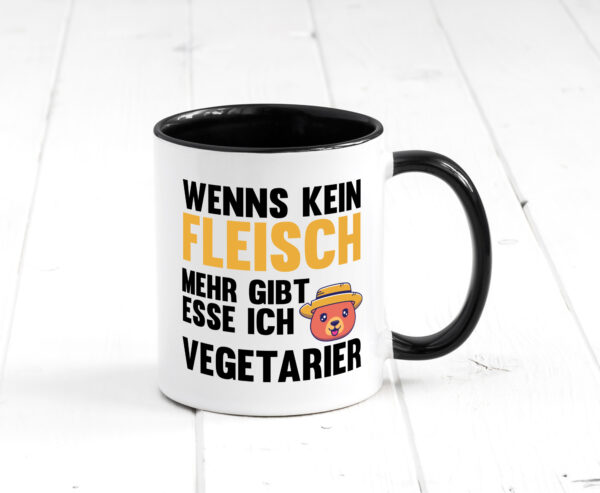 Wenns kein Fleisch mehr gibt | Vegetarier essen Farbige Tasse - Kaffeetasse / Geschenk / Familie