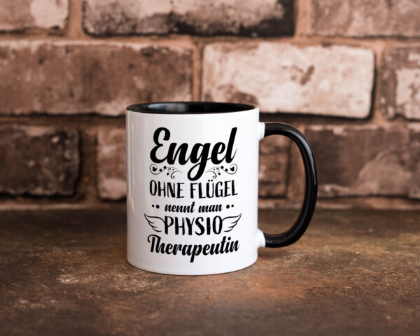 Engel ohne Flügel nennt man Physio Therapeutin | Therapie Farbige Tasse - Kaffeetasse / Geschenk / Familie