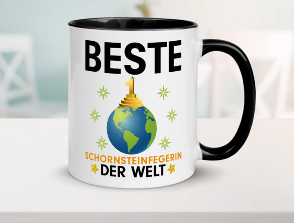 Welt Beste Schornsteinfegerin | Kaminkehrer | Handwerk Farbige Tasse - Kaffeetasse / Geschenk / Familie