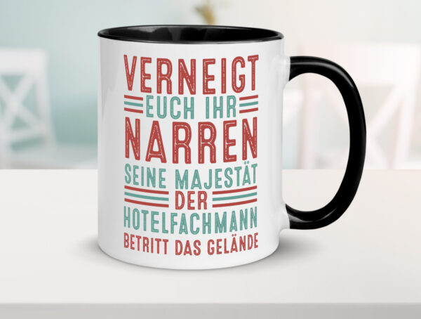 Verneigt euch: Hotelfachmann |Hotel Farbige Tasse - Kaffeetasse / Geschenk / Familie