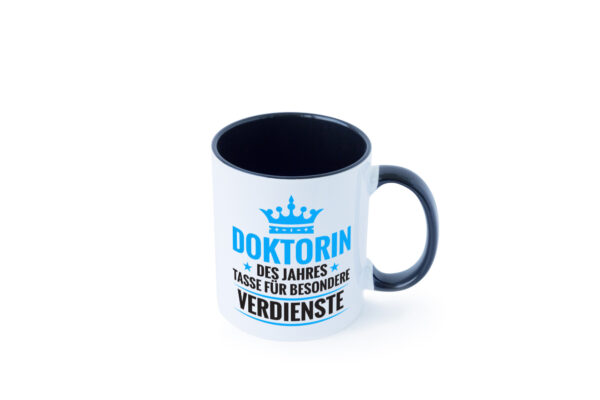 Besonderer Verdienst: Doktorin | Doktorand | Doktortitel Farbige Tasse - Kaffeetasse / Geschenk / Familie