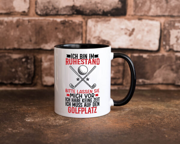 Rentner | Golf spielen | Golfplatz | Ruhestand genießen Farbige Tasse - Kaffeetasse / Geschenk / Familie