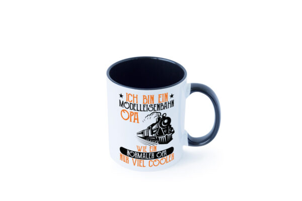 Modelleisenbahn Opa | Lokomotive | Enkel | Enkelin | Rentner Farbige Tasse - Kaffeetasse / Geschenk / Familie