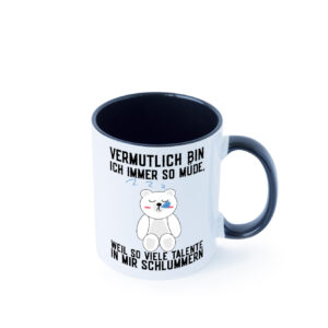 Viele Talente schlummern | schlafender Bär | Superman | Held Farbige Tasse - Kaffeetasse / Geschenk / Familie