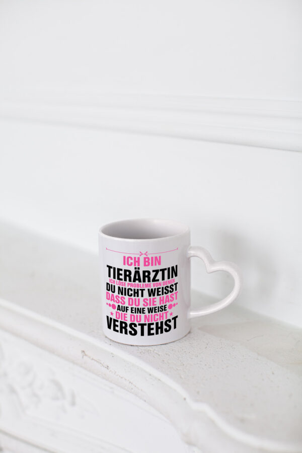 Löse Probleme: Tierärztin | Mediziner | Tiermedizin - Herzhenkel Tasse - Kaffeetasse / Geschenk / Familie