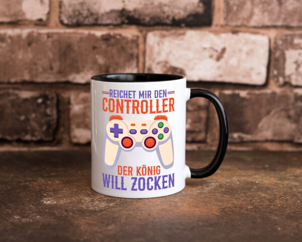 Der König will Zocken | Zocker | Gamer | Zocken Farbige Tasse - Kaffeetasse / Geschenk / Familie