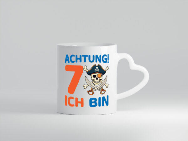 7. Geburtstag | 7 Jahre | Pirat - Herzhenkel Tasse - Kaffeetasse / Geschenk / Familie