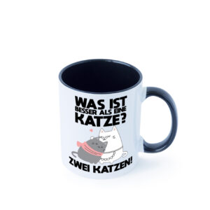 Besser als eine Katze, zwei Katzen | Katzen | Herzchen Farbige Tasse - Kaffeetasse / Geschenk / Familie