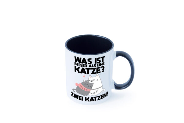 Besser als eine Katze, zwei Katzen | Katzen | Herzchen Farbige Tasse - Kaffeetasse / Geschenk / Familie