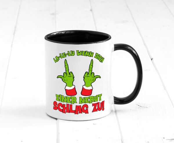 La Le Lu | Weihnachten | Weihnachtsmuffel | Lichter vl5 Farbige Tasse - Kaffeetasse / Geschenk / Familie