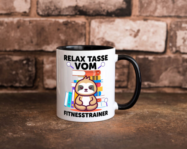 Relax Tasse: Fitnesstrainer | Personal Trainer Farbige Tasse - Kaffeetasse / Geschenk / Familie