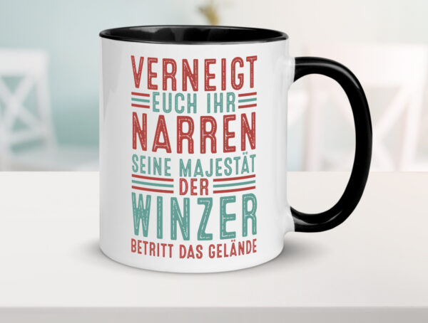 Verneigt euch: Winzer | Weinbauer | Wein Farbige Tasse - Kaffeetasse / Geschenk / Familie