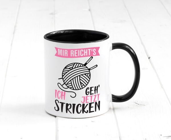 Ich geh` jetzt stricken | Strickzubehör | Freundin Farbige Tasse - Kaffeetasse / Geschenk / Familie