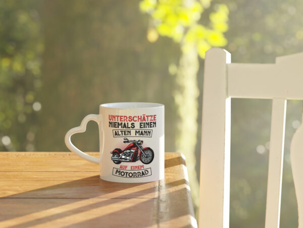 Biker Spruch | Männer Tasse | Motorradfahrer | Motorrad - Herzhenkel Tasse - Kaffeetasse / Geschenk / Familie