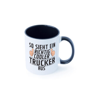 Richtig Cooler Trucker | LKW Fahrer | Beruf Farbige Tasse - Kaffeetasse / Geschenk / Familie