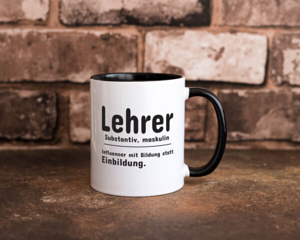 Lehrer Influencer | Beruf Spruch | Definition | Humor Farbige Tasse - Kaffeetasse / Geschenk / Familie