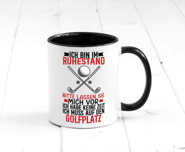 Rentner | Golf spielen | Golfplatz | Ruhestand genießen Farbige Tasse - Kaffeetasse / Geschenk / Familie