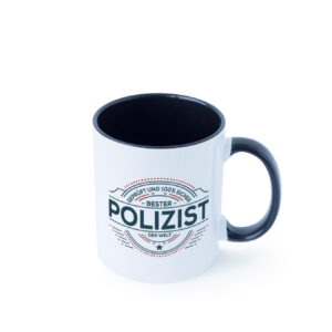 Geprüft und sicher: Polizist | Polizei Farbige Tasse - Kaffeetasse / Geschenk / Familie