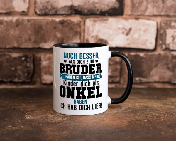 Onkel Tasse | Spruch Bruder | Geschwisterliebe | Pate Farbige Tasse - Kaffeetasse / Geschenk / Familie