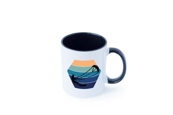 Kitesurfen | Kiteboarden Retro | Kite Surfen Farbige Tasse - Kaffeetasse / Geschenk / Familie