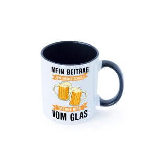 Mein Beitrag zum Unweltschutz | Bier | Bierliebhaber Farbige Tasse - Kaffeetasse / Geschenk / Familie