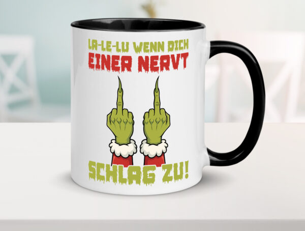 La Le Lu | Weihnachten | Weihnachtsmuffel | Lichter vl8 Farbige Tasse - Kaffeetasse / Geschenk / Familie