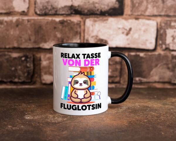 Relax Tasse: Fluglotsin | Flughafen | Flugverkehr Farbige Tasse - Kaffeetasse / Geschenk / Familie