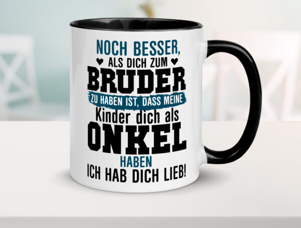 Onkel Tasse | Spruch Bruder | Geschwisterliebe | Pate Farbige Tasse - Kaffeetasse / Geschenk / Familie