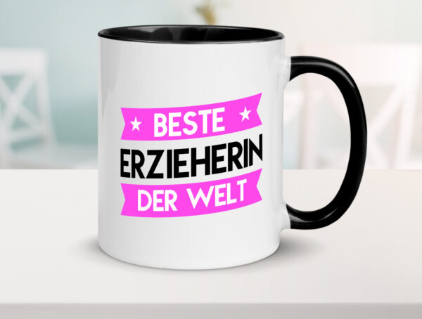 Beste Erzieherin | Pädagogin | Schule Farbige Tasse - Kaffeetasse / Geschenk / Familie