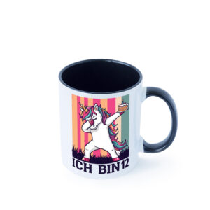 12 Geburtstag | Einhorn | Damping | Mädchen Farbige Tasse - Kaffeetasse / Geschenk / Familie