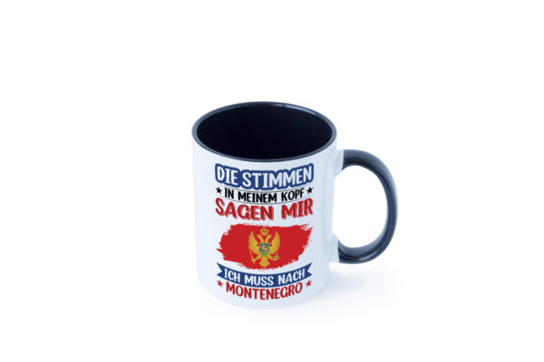 Montenegro | Urlaub | Stimmen in meinem Kopf | Traumland Farbige Tasse - Kaffeetasse / Geschenk / Familie