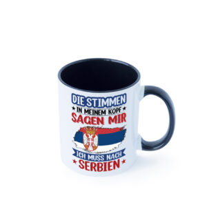 Serbien | Urlaub | Stimmen in meinem Kopf | Traumland Farbige Tasse - Kaffeetasse / Geschenk / Familie