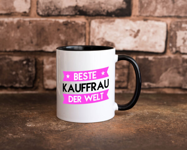 Beste Kauffrau | Kauffrauen Farbige Tasse - Kaffeetasse / Geschenk / Familie