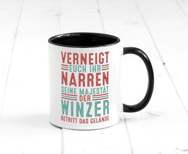 Verneigt euch: Winzer | Weinbauer | Wein Farbige Tasse - Kaffeetasse / Geschenk / Familie