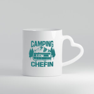 Camping Chefin | Wohnmobil - Herzhenkel Tasse - Kaffeetasse / Geschenk / Familie