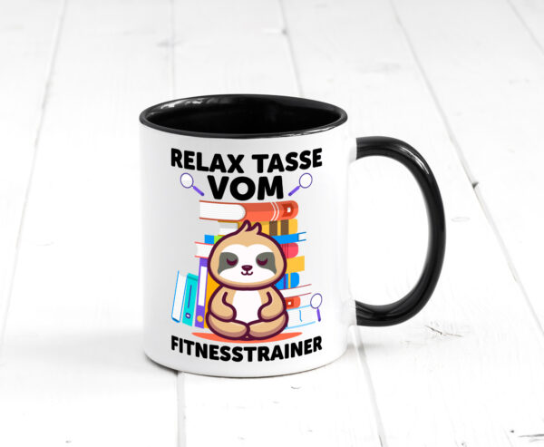 Relax Tasse: Fitnesstrainer | Personal Trainer Farbige Tasse - Kaffeetasse / Geschenk / Familie