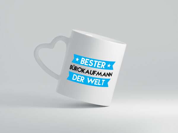 Bester Bürokaufmann | Kaufmann - Herzhenkel Tasse - Kaffeetasse / Geschenk / Familie