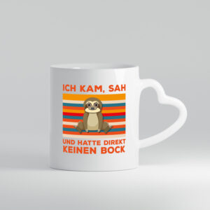 Keinen Bock | Morgenmuffel Spruch | Faultier Statement - Herzhenkel Tasse - Kaffeetasse / Geschenk / Familie