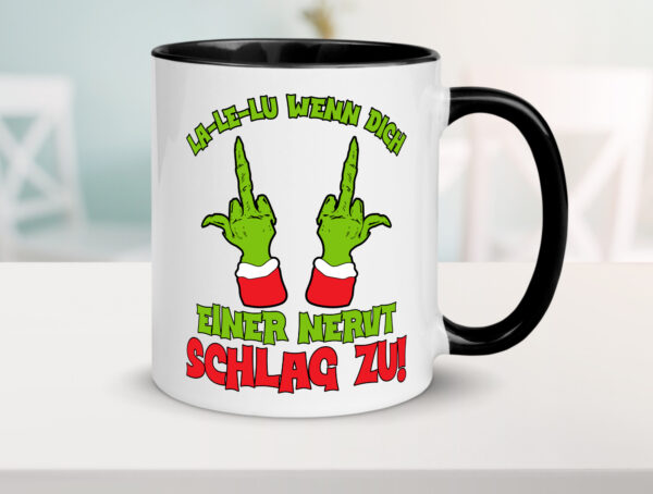 La Le Lu | Weihnachten | Weihnachtsmuffel | Lichter vl5 Farbige Tasse - Kaffeetasse / Geschenk / Familie