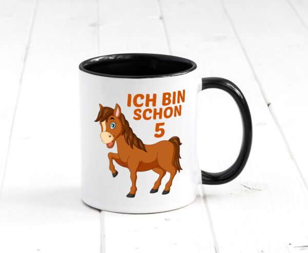 5. Geburtstag | Ich bin schon 5 | Pferde | Pony Farbige Tasse - Kaffeetasse / Geschenk / Familie