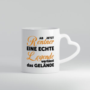 Ab jetzt Rentner | Spruch Tasse | Ruhestand | Rente - Herzhenkel Tasse - Kaffeetasse / Geschenk / Familie