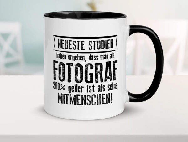 Neuste Studien: Fotograf | Fotografie | Kamera Farbige Tasse - Kaffeetasse / Geschenk / Familie