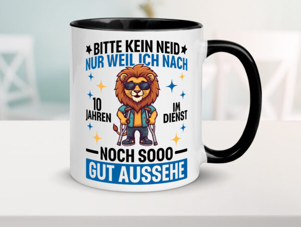 10 Jahre im Dienst | Arbeitsjubiläum | Arbeit Farbige Tasse - Kaffeetasse / Geschenk / Familie