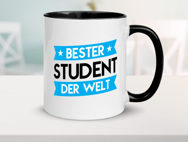 Bester Student | Universität | Uni | Studium | Farbige Tasse - Kaffeetasse / Geschenk / Familie