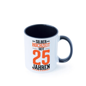 Silber Hochzeit | 25 Jahre Verheiratet | Ehepaar Farbige Tasse - Kaffeetasse / Geschenk / Familie