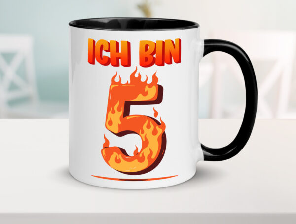 5. Geburtstag | 5 Jahre | Drache Farbige Tasse - Kaffeetasse / Geschenk / Familie