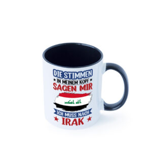 Irak | Urlaub | Stimmen in meinem Kopf | Traumland Farbige Tasse - Kaffeetasse / Geschenk / Familie