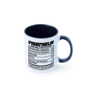 Ingenieur | Beruf Tasse | Inhaltsstoffe | lustig Farbige Tasse - Kaffeetasse / Geschenk / Familie